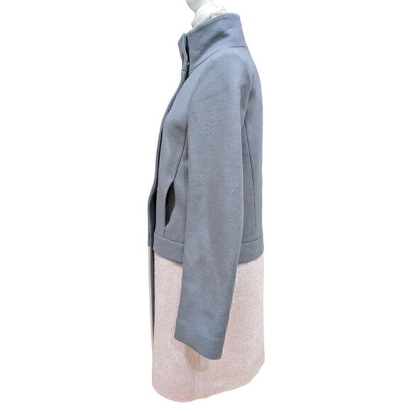 Patrizia Pepe Firenze Women's Color Block Grey & Tan Wool & Lama Coat Size EU 42 - Picture 5 of 12